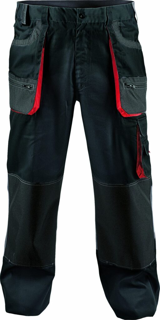 Spodnie robocze CARL czarno-czerwone HIT!!!