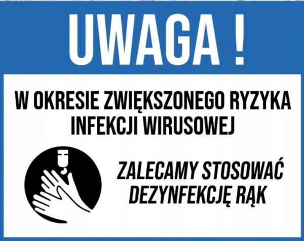 Dezynfekcja rąk-naklejka A4