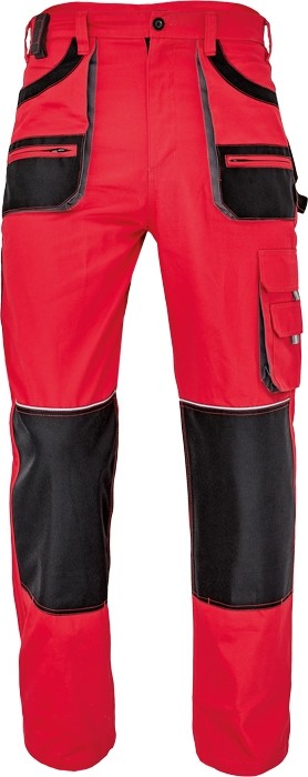 Spodnie robocze CARL czerwono-czarne